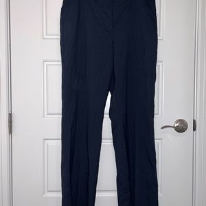 Ann Taylor Navy Pinstripe Curvy Dress Pants